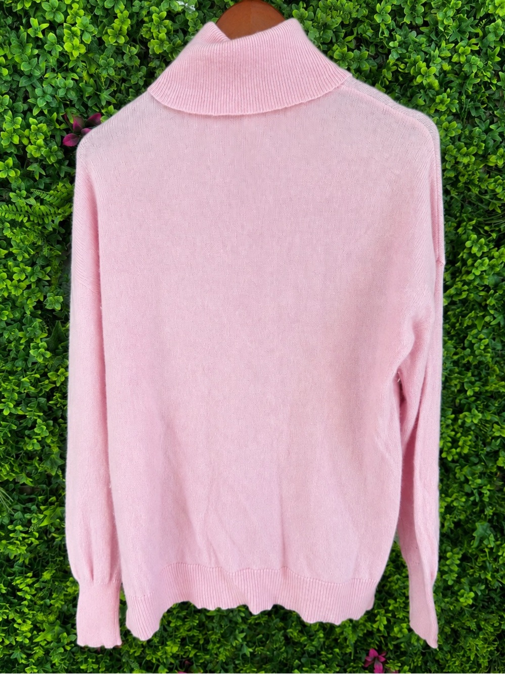 Nordstrom 100% Cashmere Pink Turtleneck Sweater Women’s Large Quiet Luxury - Picture 3 of 9